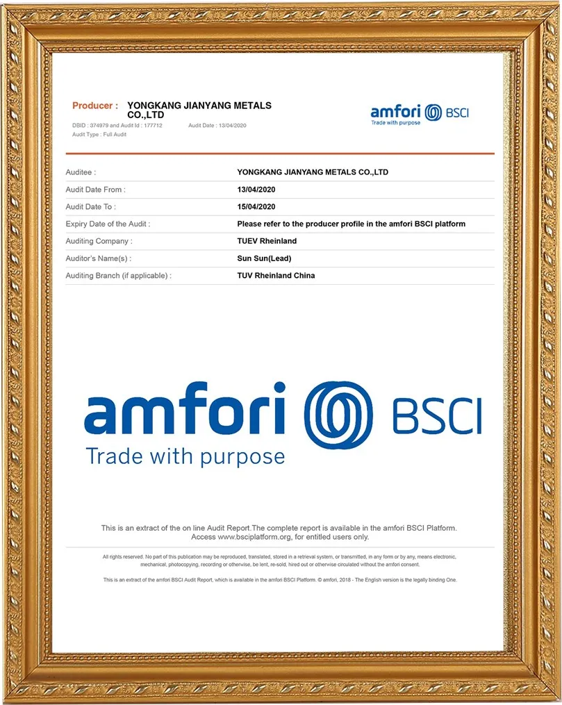 BSCI and SEDEX social compliance certification for food container manufacturing
